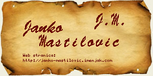 Janko Mastilović vizit kartica
